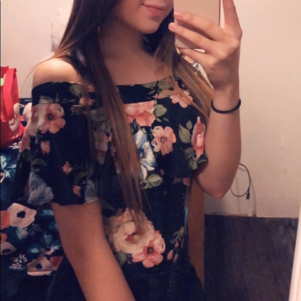 Off Shoulder Floral Bodysuit